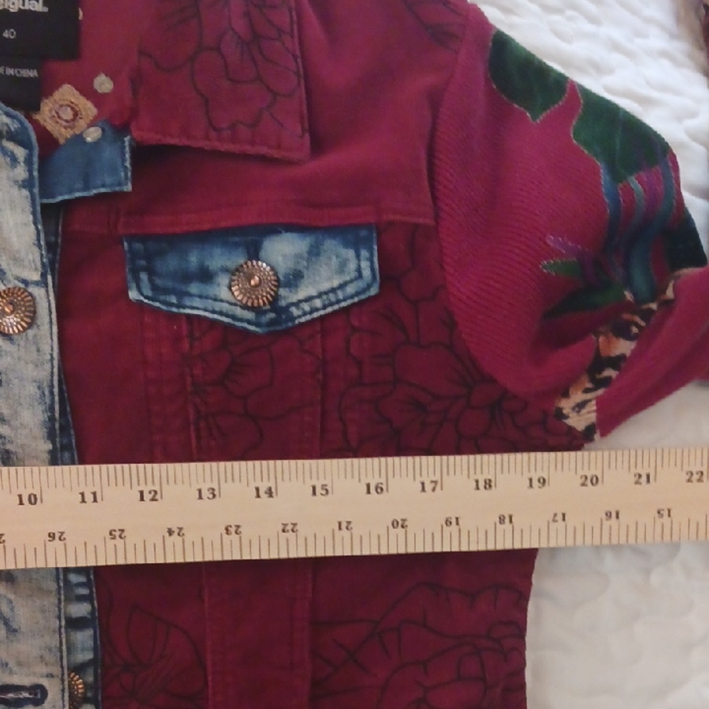 Desigual Women's Red Denim Jacket - Picture 6 of 10